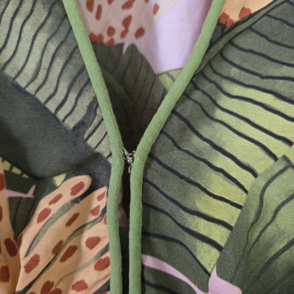 Farm Rio Banana Leaves V-Neck Mini Dress - Picture 4 of 14